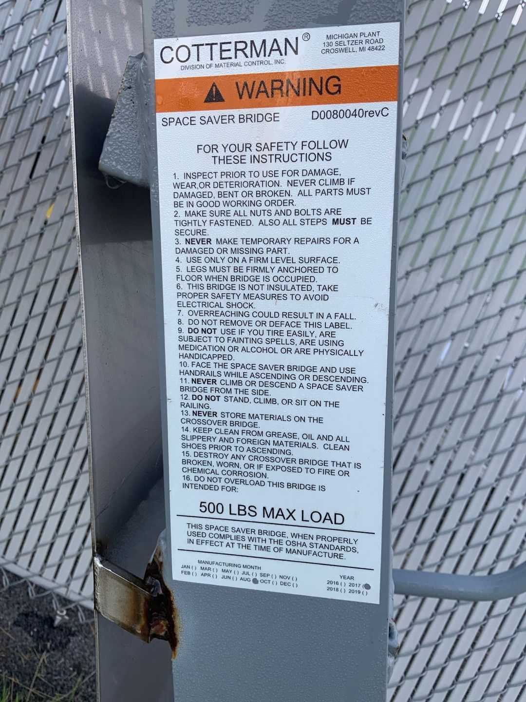 2017 COTTERMAN D0080040 BRIDGE LADDER - LADDERS