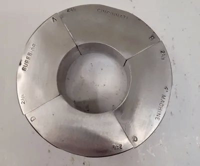 SUPERIOR CINCINNATI COLLET PAD 2 1/8" S-STYLE EMERGENCY COLLET PAD 2” HEIGHT NON-SERRATED - MACHINE TOOLING