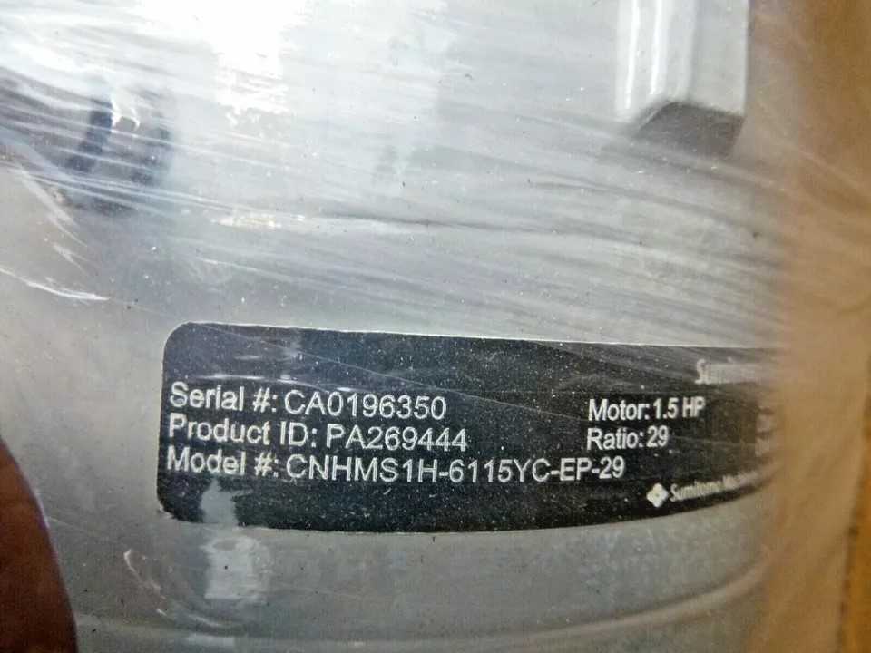 SUMITOMO CNHMS1H-6115YC CYCLO 6000 GEARMOTOR 1.5 HP - 60 RPM - 3 PHASE - 29:1 - GEARMOTOR