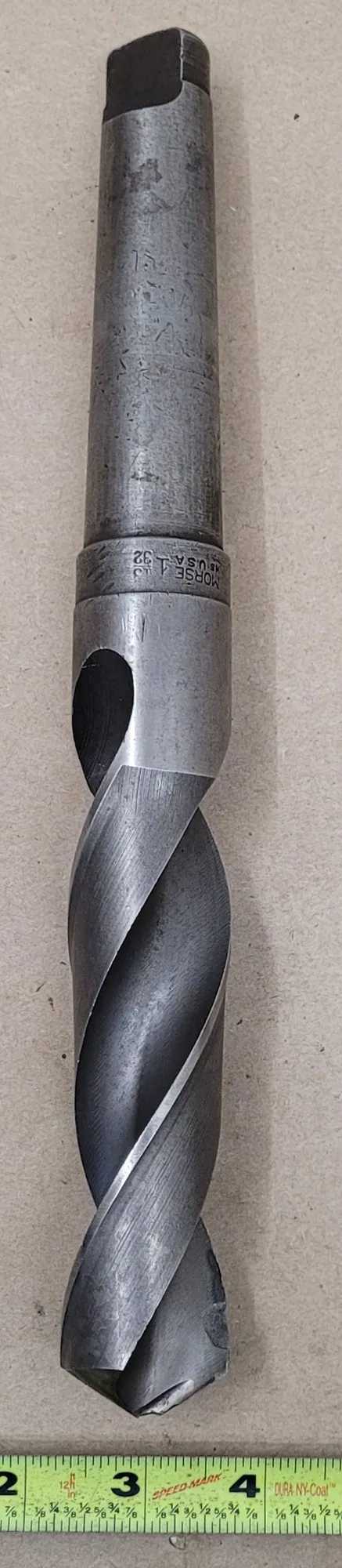 MORSE USA 1-13/32" HSS TWIST DRILL, 4MT SHANK, 12" OAL, 6" FLUTE LENGTH - MACHINE TOOLING