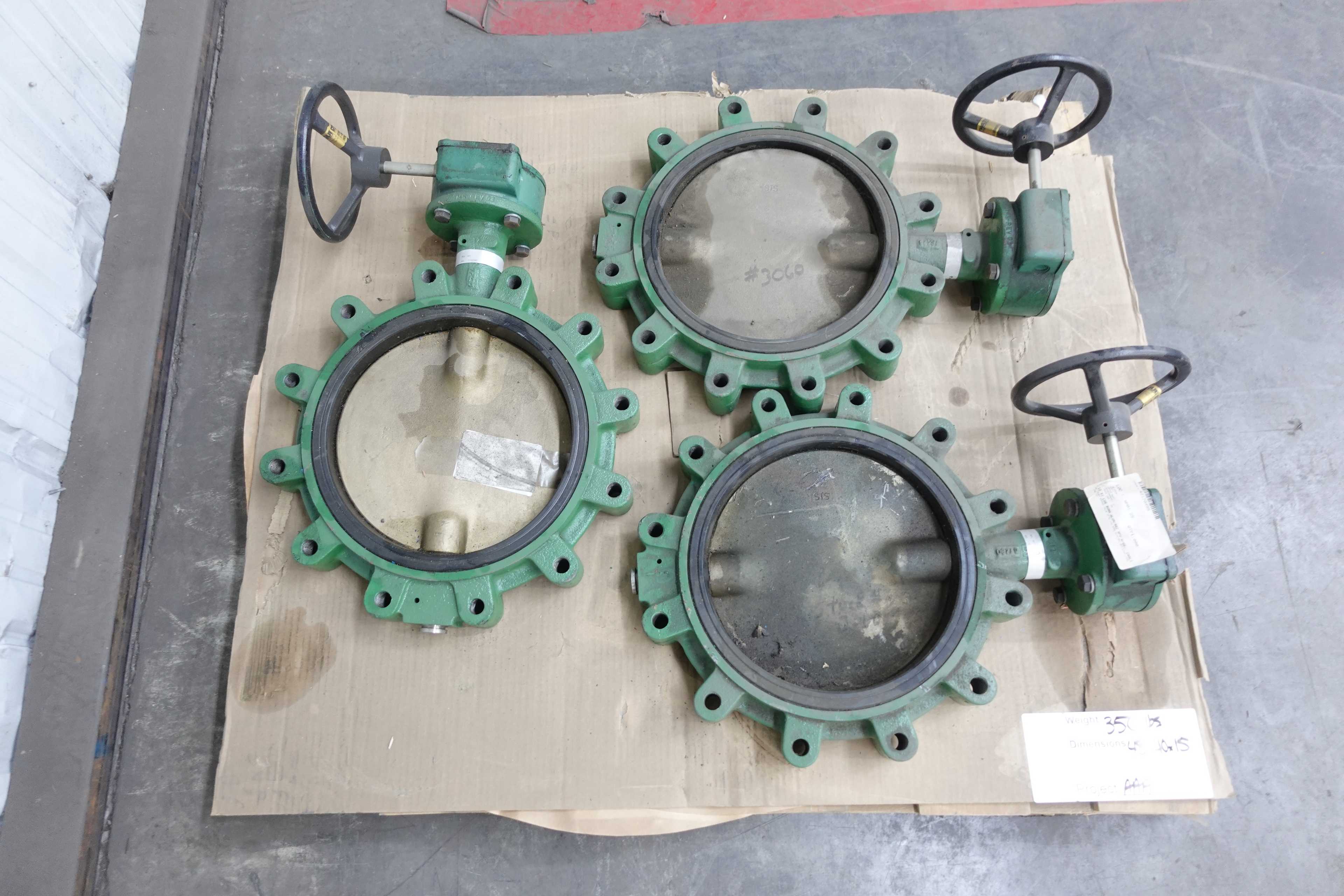 SKU 1728128 - LOT OF 3 DYNATORQUE J022127-511431A MANUAL 12IN BUTTERFLY VALVES - BUTTERFLY VALVE
