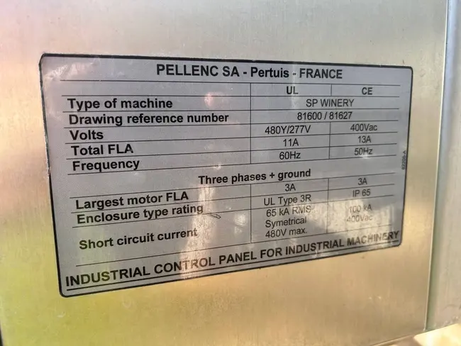 2010 PELLENC SP WINERY GRAPE DESTEMMER AND SORTER - undefined