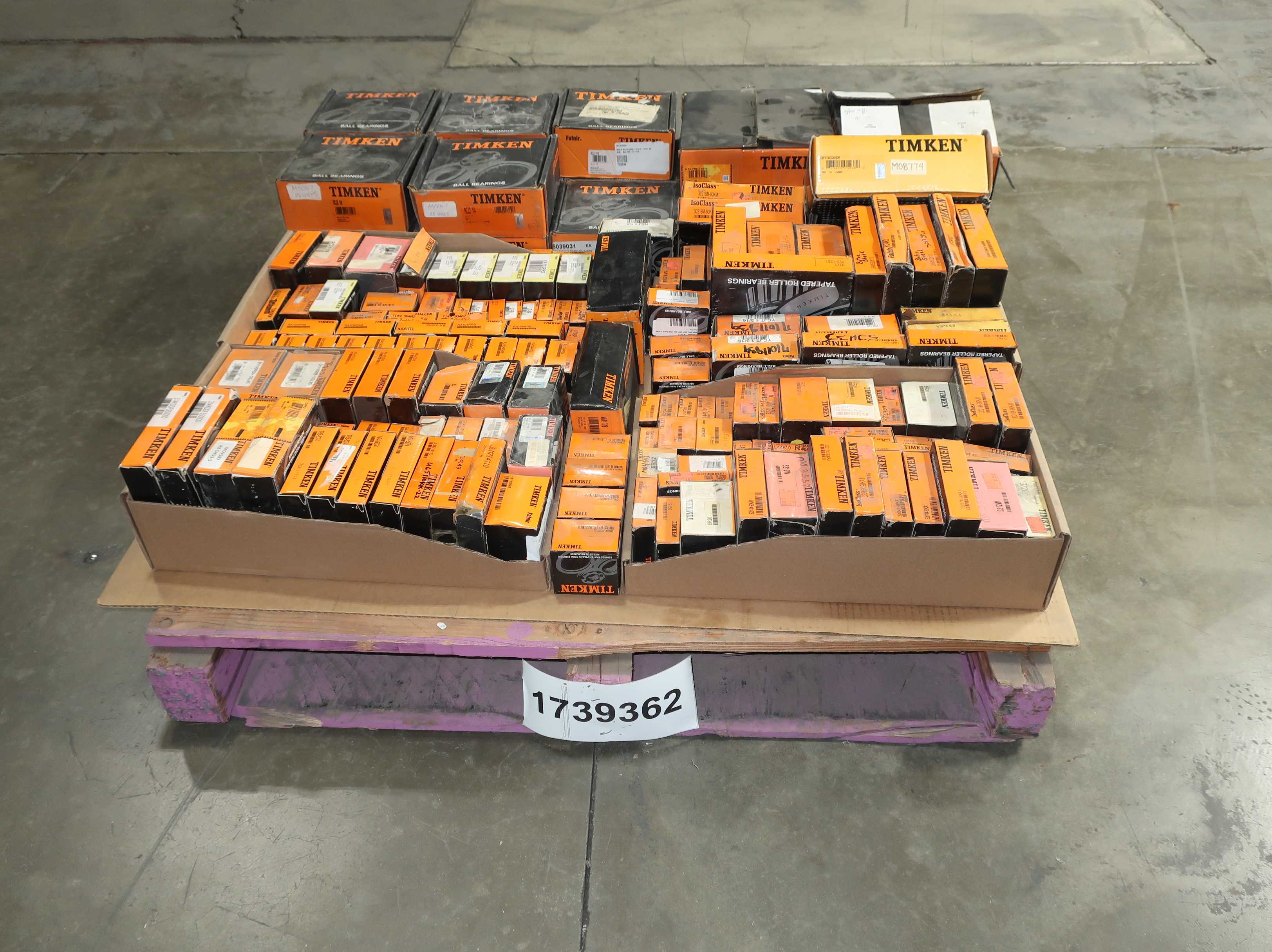 SKU 1739362 -PALLET OF ASSORTED TIMKEN BEARINGS, BALL, ROLLER, PILLOWBLOCK - BEARINGS