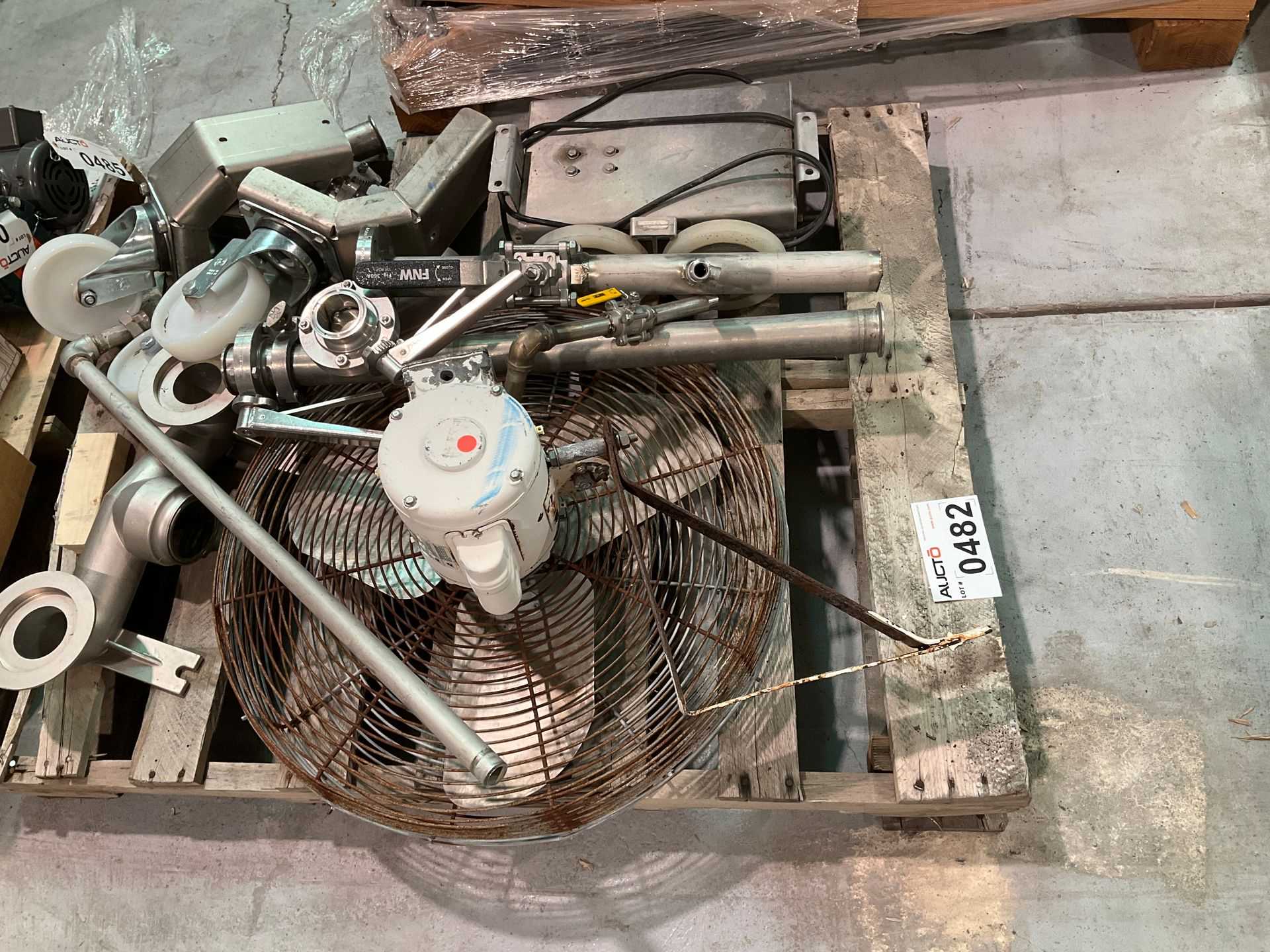 BULK QTY OF MOTORS, FAN, SANITARY PIPES AND WHEELS - TEMPERATURE CONTROL COMPONENTS