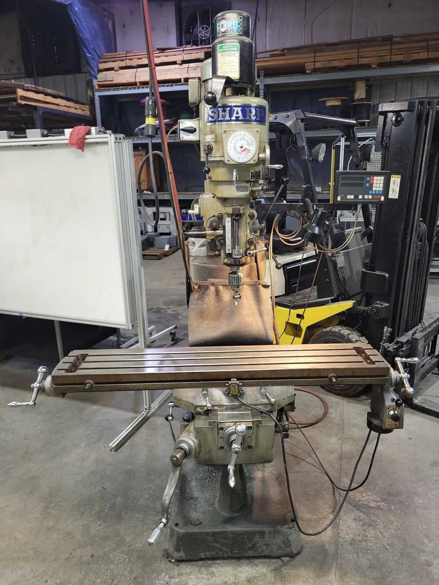 SHARP LMV-50 VERTICAL MILL, 3HP HEAD, 60-4500 RPM, 9" X 50" TABLE, R8 SPINDLE - VERTICAL MACHINING CENTERS