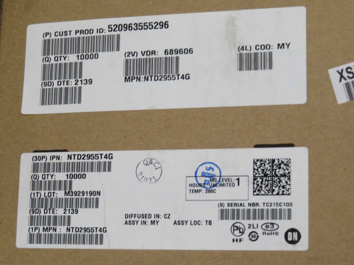 LOT OF 2500 ON SEMICONDUCTOR NTD2955T4G POWER FIELD-EFFECT TRANSISTOR - POWER INVERTERS
