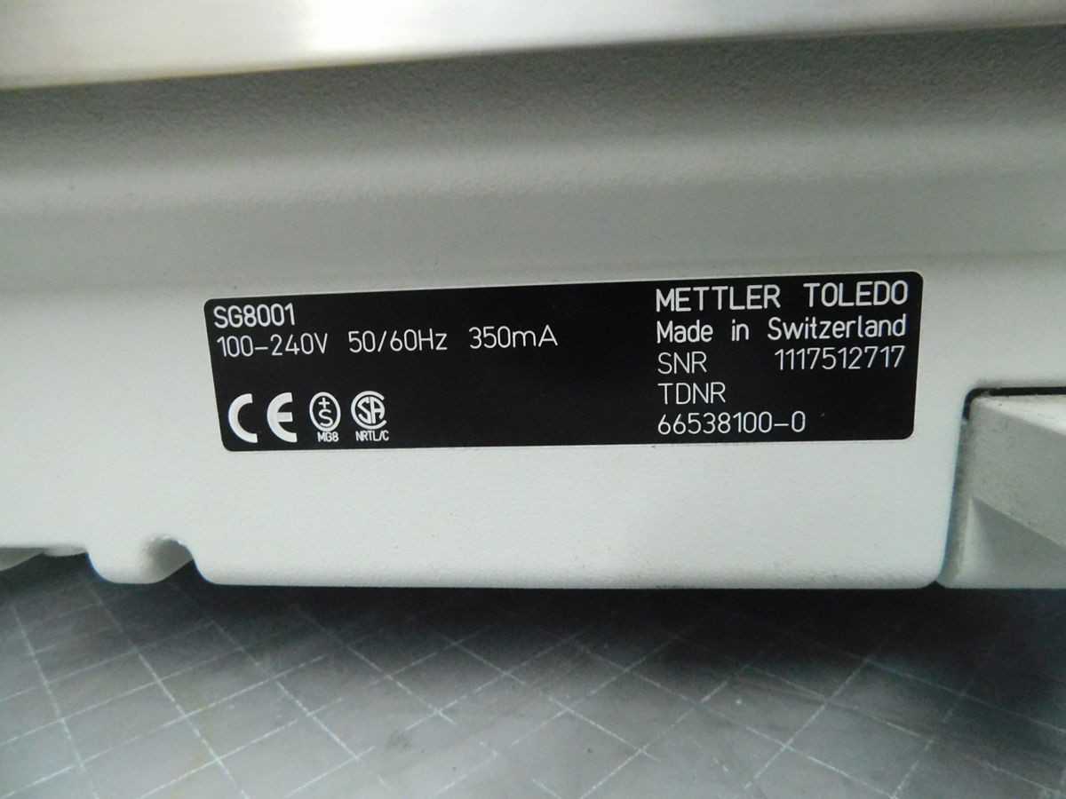 METTLER TOLEDO SG8001, TABLE TOP SCALES, 8100G CAPACITY, 0.01G READABILITY, DELTARANGE - BENCH SCALES