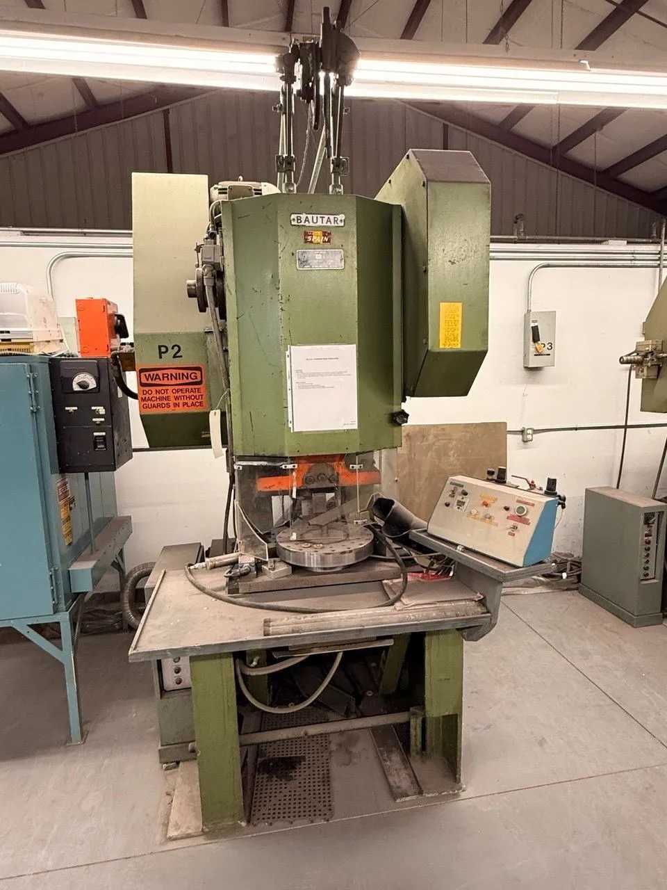 BAUTAR OBI PUNCH PRESS, C-FRAME, FLYWHEEL DRIVE, FOOT PEDAL, SINGLE-STROKE, ADJ RAM, 4000 LB - PUNCHING MACHINES