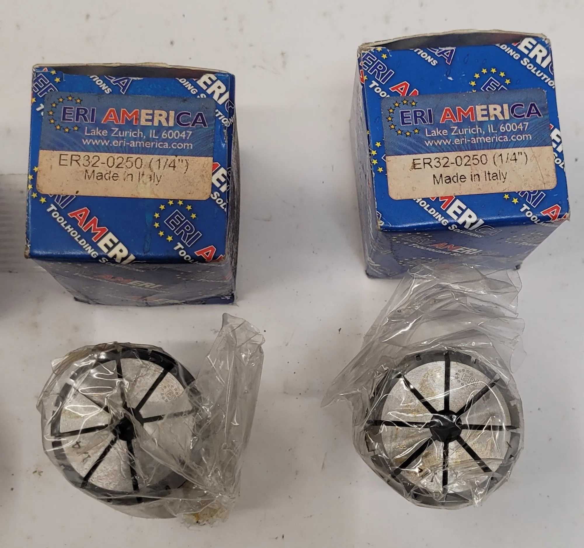 ERI AMERICA COLLETS, SET OF 7, TYPES ER 32 & TG100, VARIOUS SIZES - MACHINE TOOLING