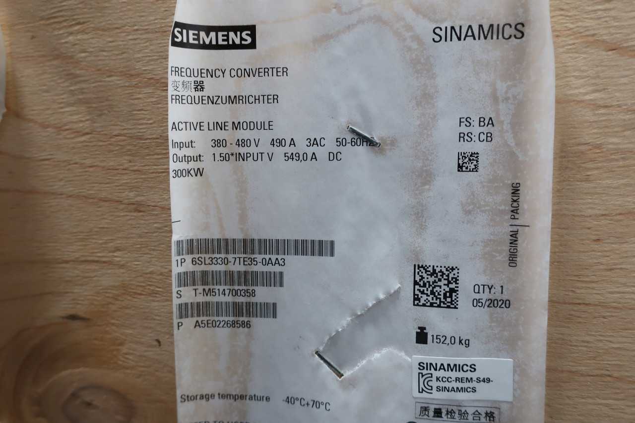 SIEMENS 6SL3330-7TE35-0AA3 AC VFD DRIVE - AC VFD DRIVES