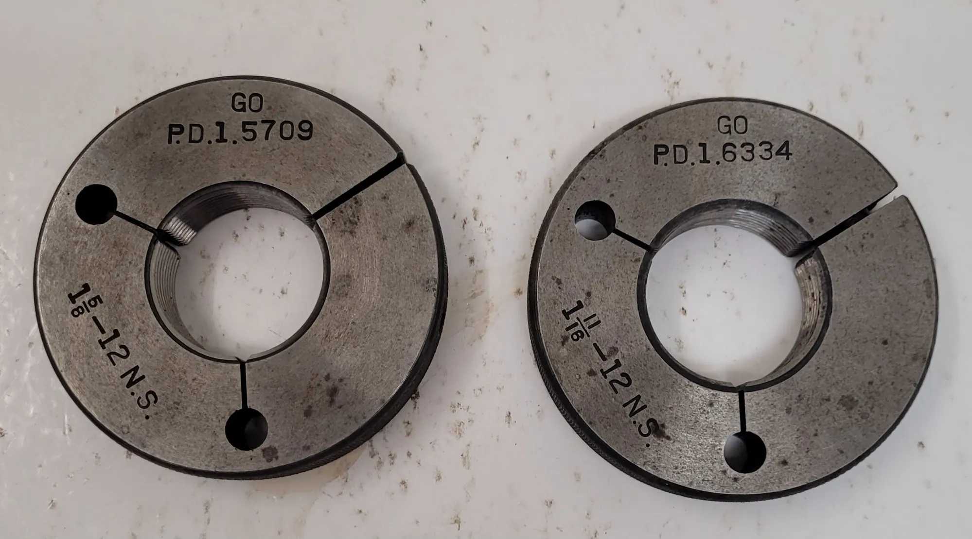 TAFT PIERCE THREAD RING GAUGES – GO – VARIOUS SIZES – SET OF 2 - MACHINE TOOLING