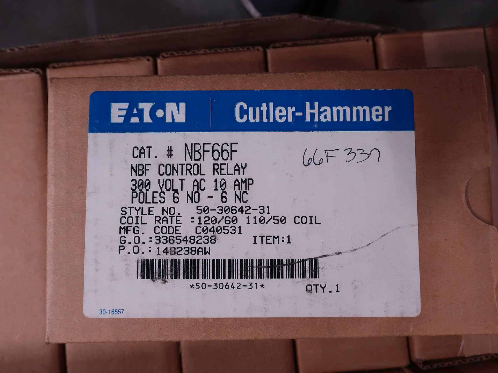 SKU 1729497 - PALLET OF ASSORTED RELAYS, WESTINGHOUSE, EATON, CUTTLER HAMMER - ELECTRICAL RELAYS