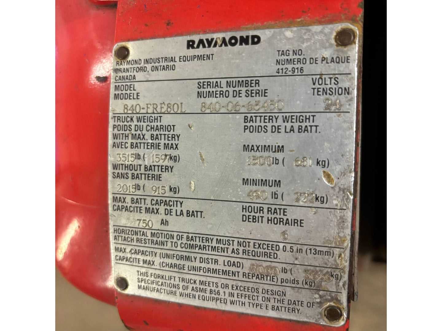RAYMOND 8400 ELECTRIC PALLET JACK - ELECTRIC PALLET JACKS