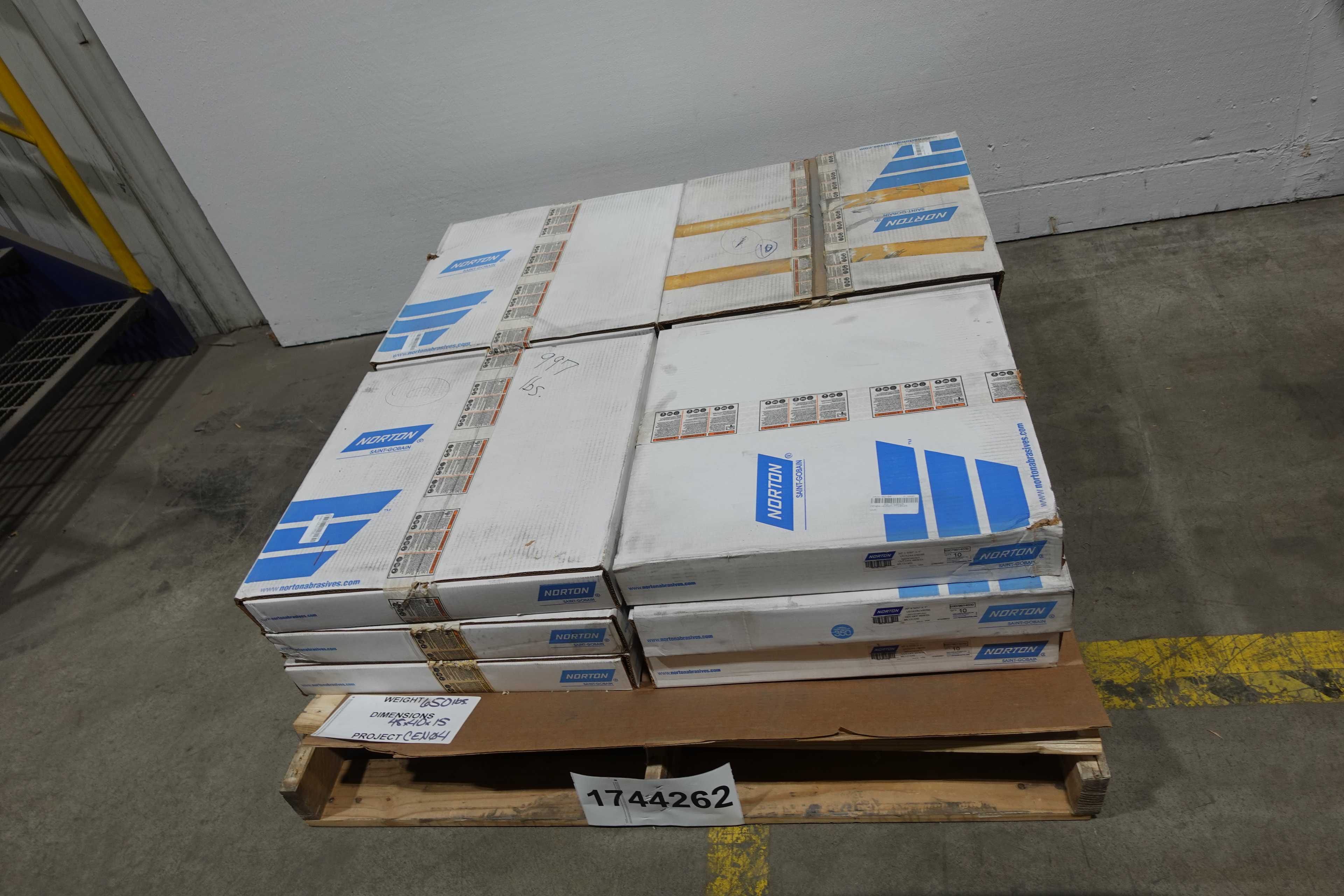 SKU 1744262 - PALLET OF NORTON U57A244-VB25B CUT-OFF WHEELS, 10 PER BOX - GRINDING WHEELS