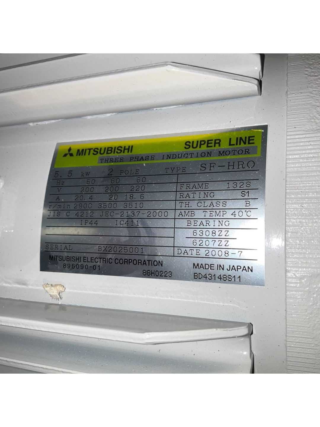 2008 MITSUBISHI SF-HRO AC MOTOR - AC MOTOR