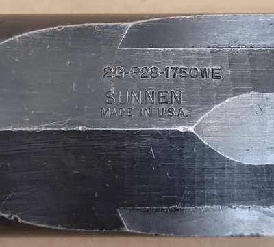 SUNNEN 2G P28 1750 WE HONING MANDREL OAL: 12.5" MIN DIAMETER: 1.73 IN. MAX DIAMETER: 1.875 IN. - MACHINE TOOLING
