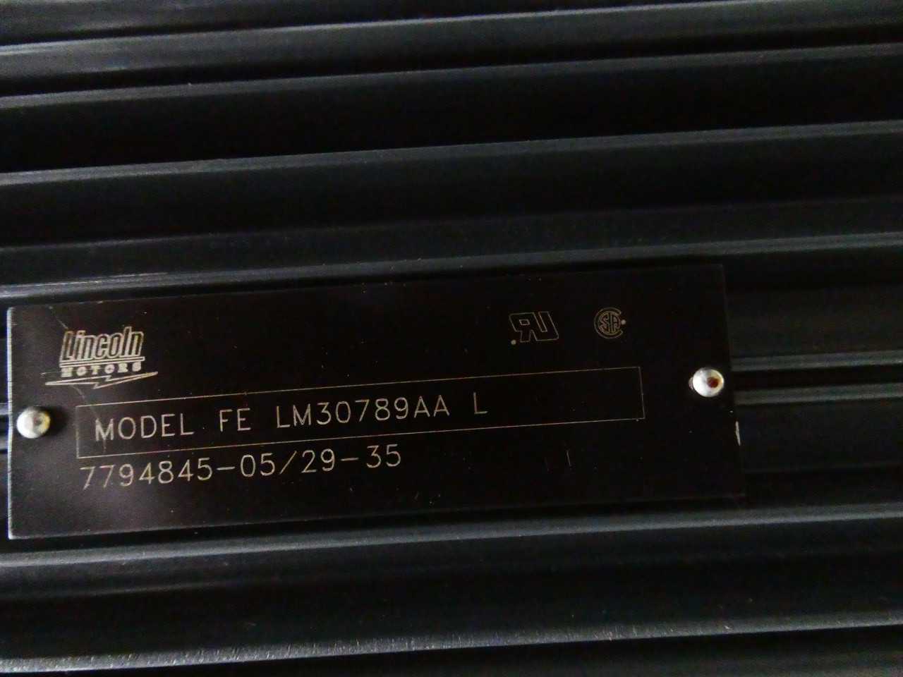LINCOLN FELM30789AAL ELECTRIC MOTOR - ELECTRIC MOTORS