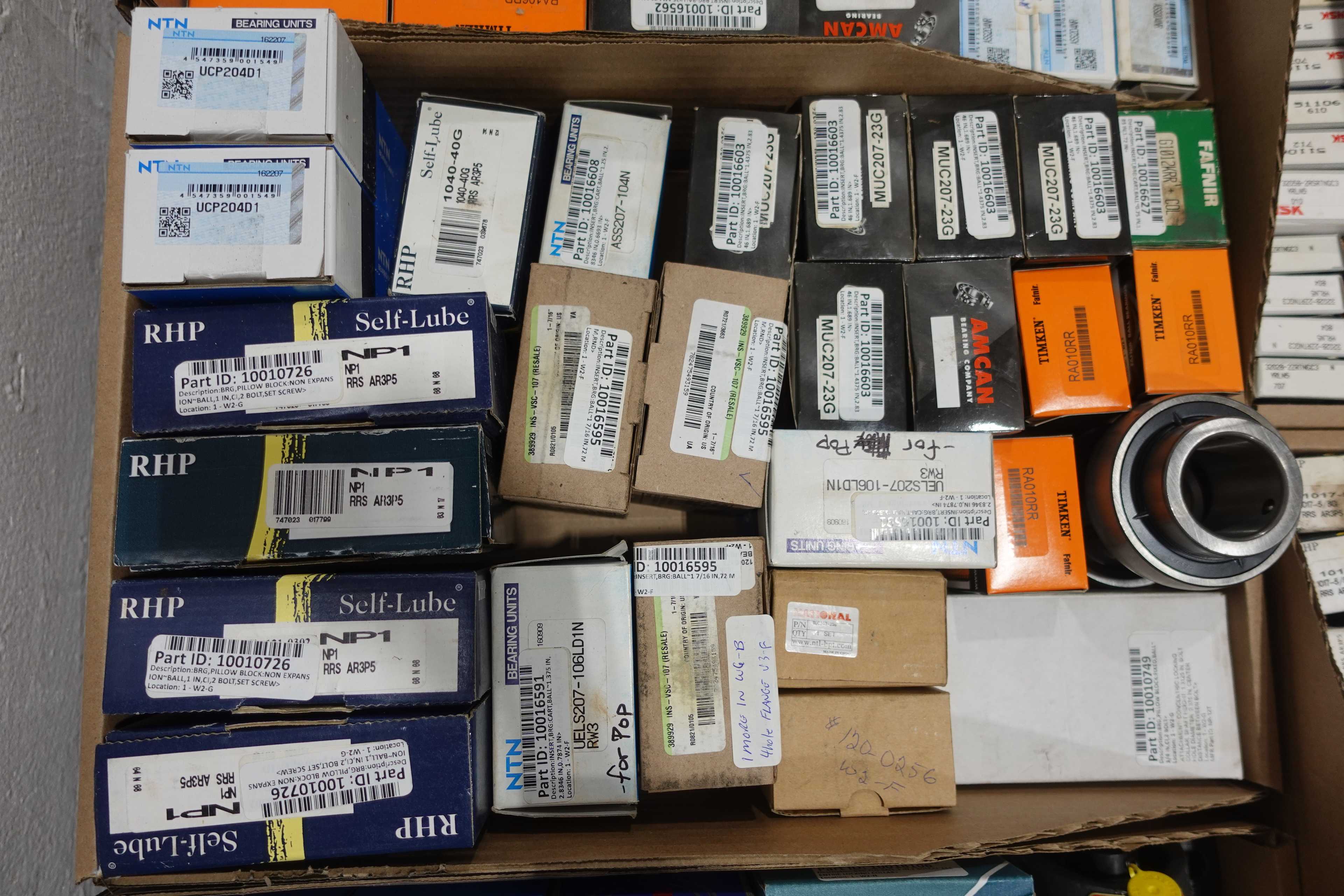 SKU 1748125 - PALLET OF ASSORTED BEARINGS, ROLLER, PILLOW BLOCK, INSERT, NEEDLE - BEARINGS