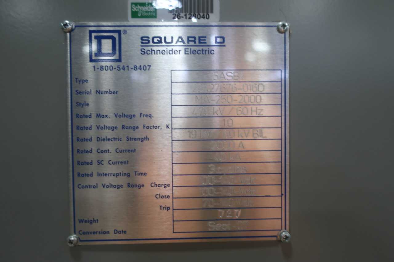 SQUARE D MAGNUM VACUUM POWER BREAKER - CIRCUIT BREAKERS