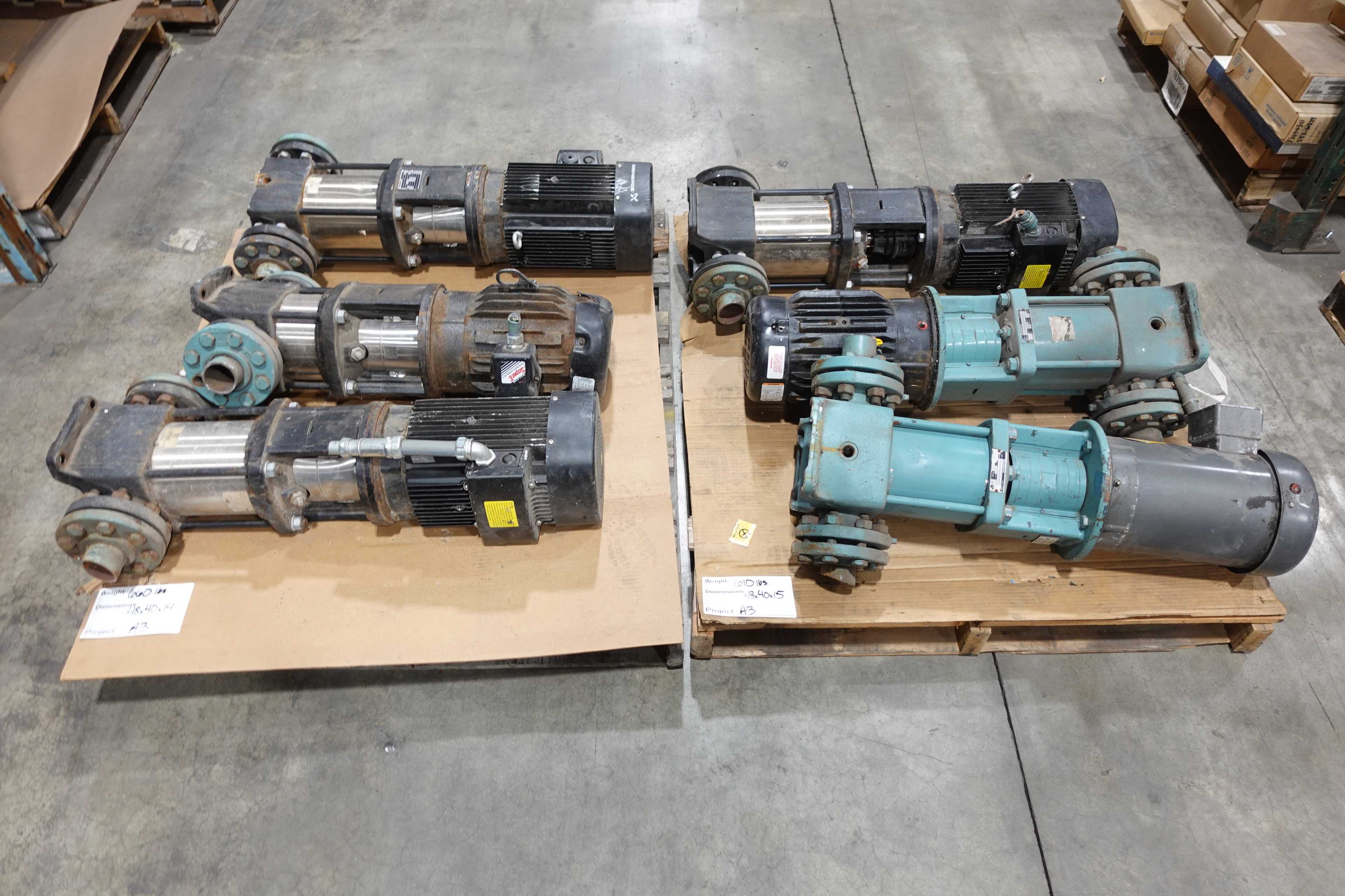 2 PALLETS OF ASSORTED GRUNDFOS PUMPS