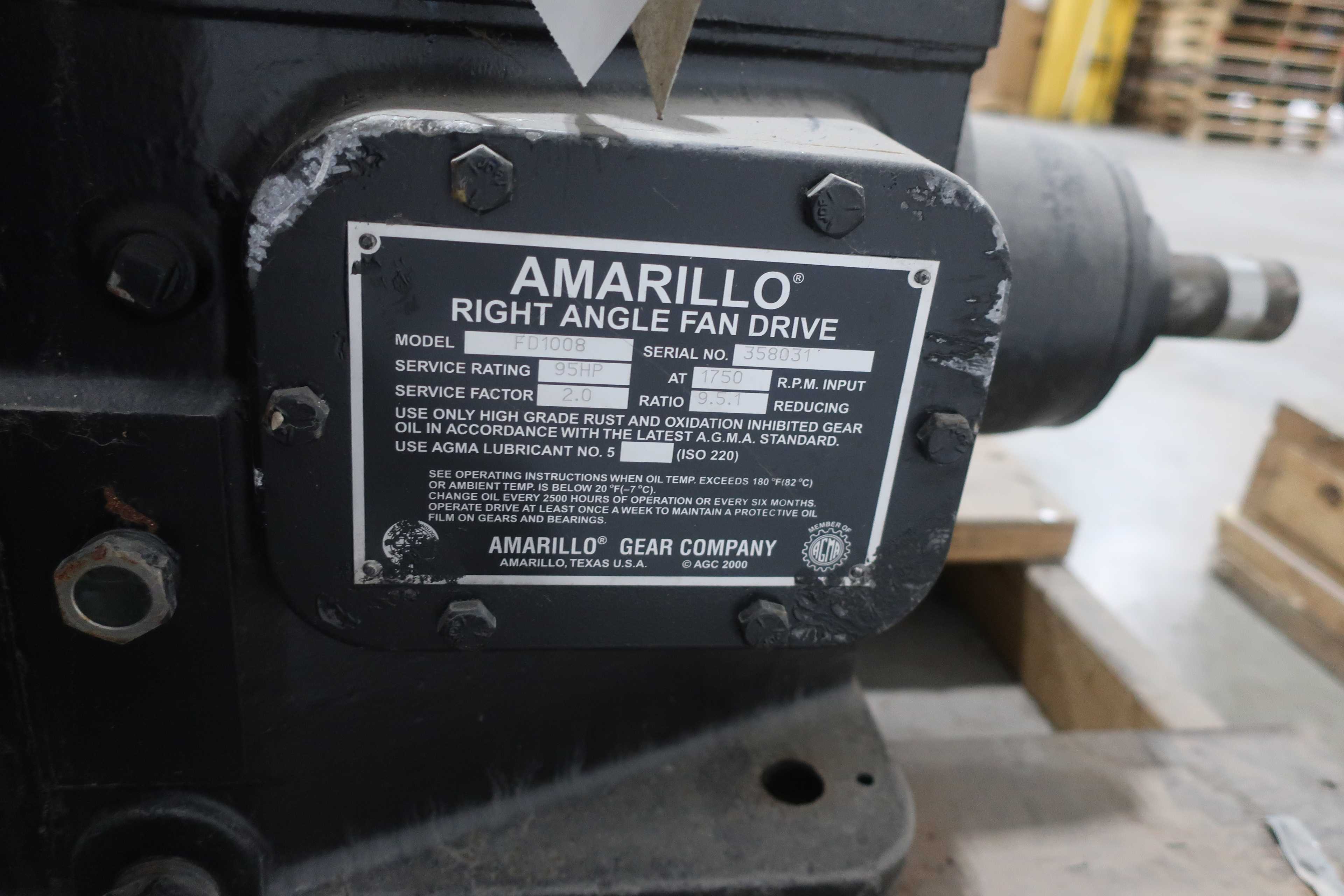 LOT OF 2 AMARILLO RIGHT ANGLE FAN DRIVES FD1008 - ENCLOSED GEAR DRIVE
