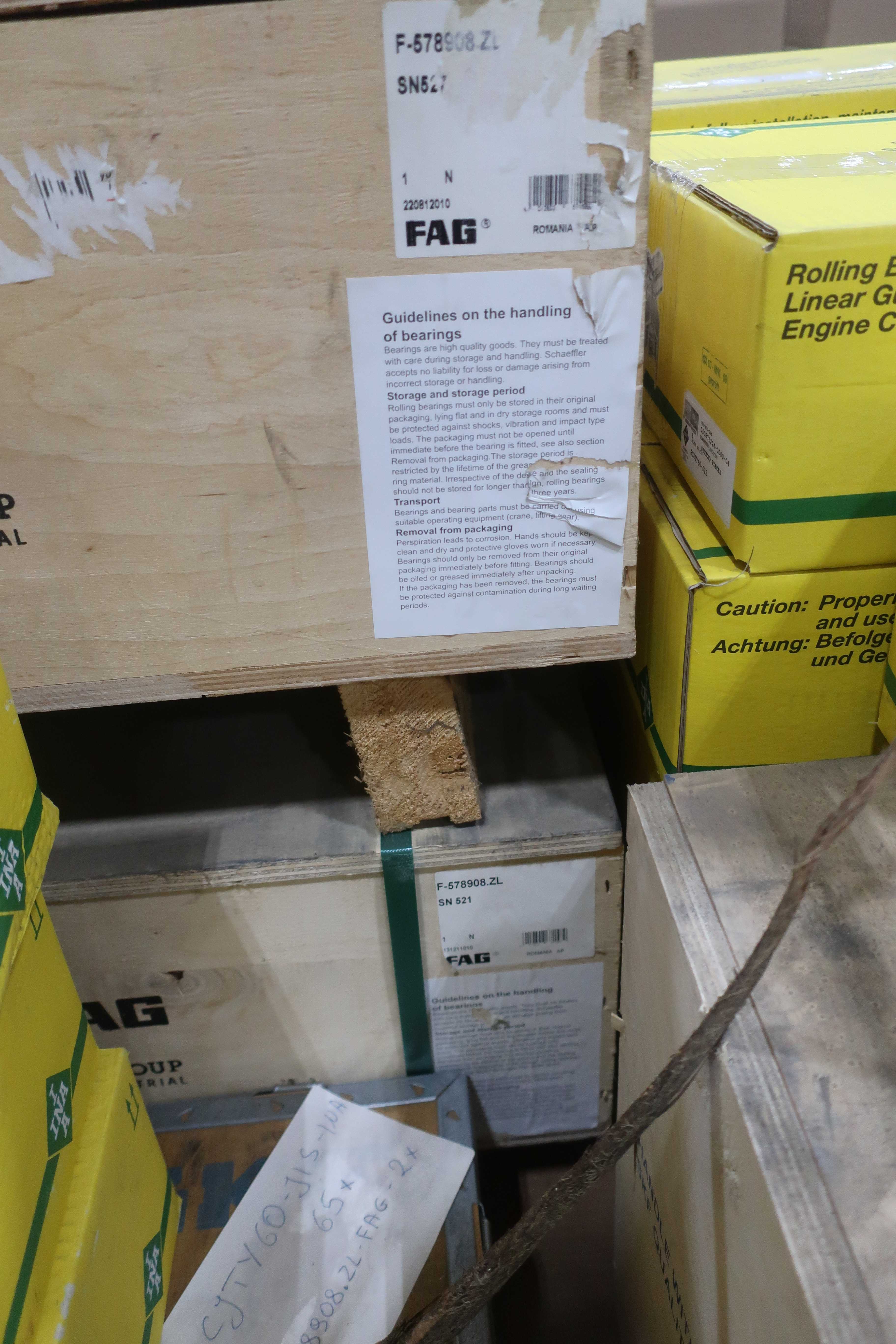 SKU 1738372 - PALLET OF ASSORTED BEARINGS, FAG, INA, SKF - BEARINGS