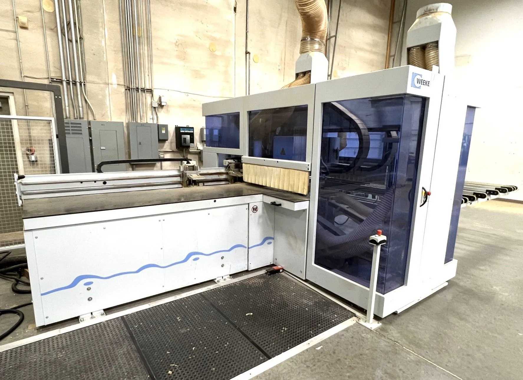 2011 WEEKE OPTIMAT BHX 500 CNC MACHINING CENTER, 2.5M X 1M, 7.5K RPM, DUAL 36-SPINDLE BORING BLOCKS - WOODWORKING