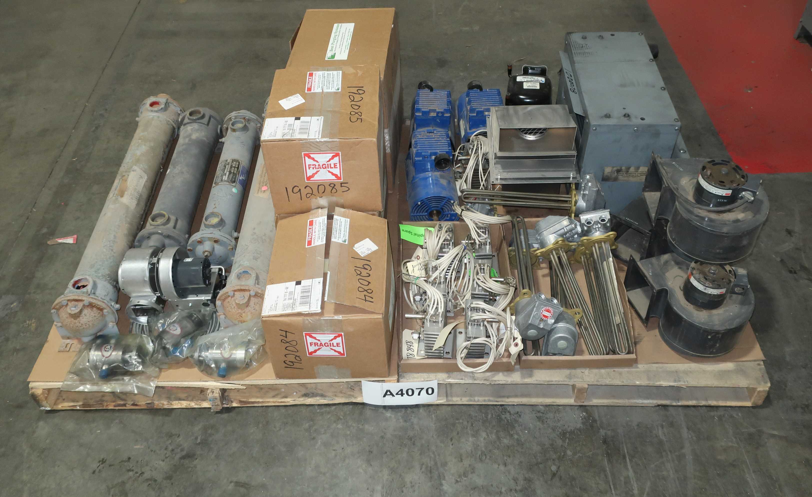 2 PALLETS OF ASSORTED HEATING AND COOLING - TEMPERATURE CONTROL COMPONENTS