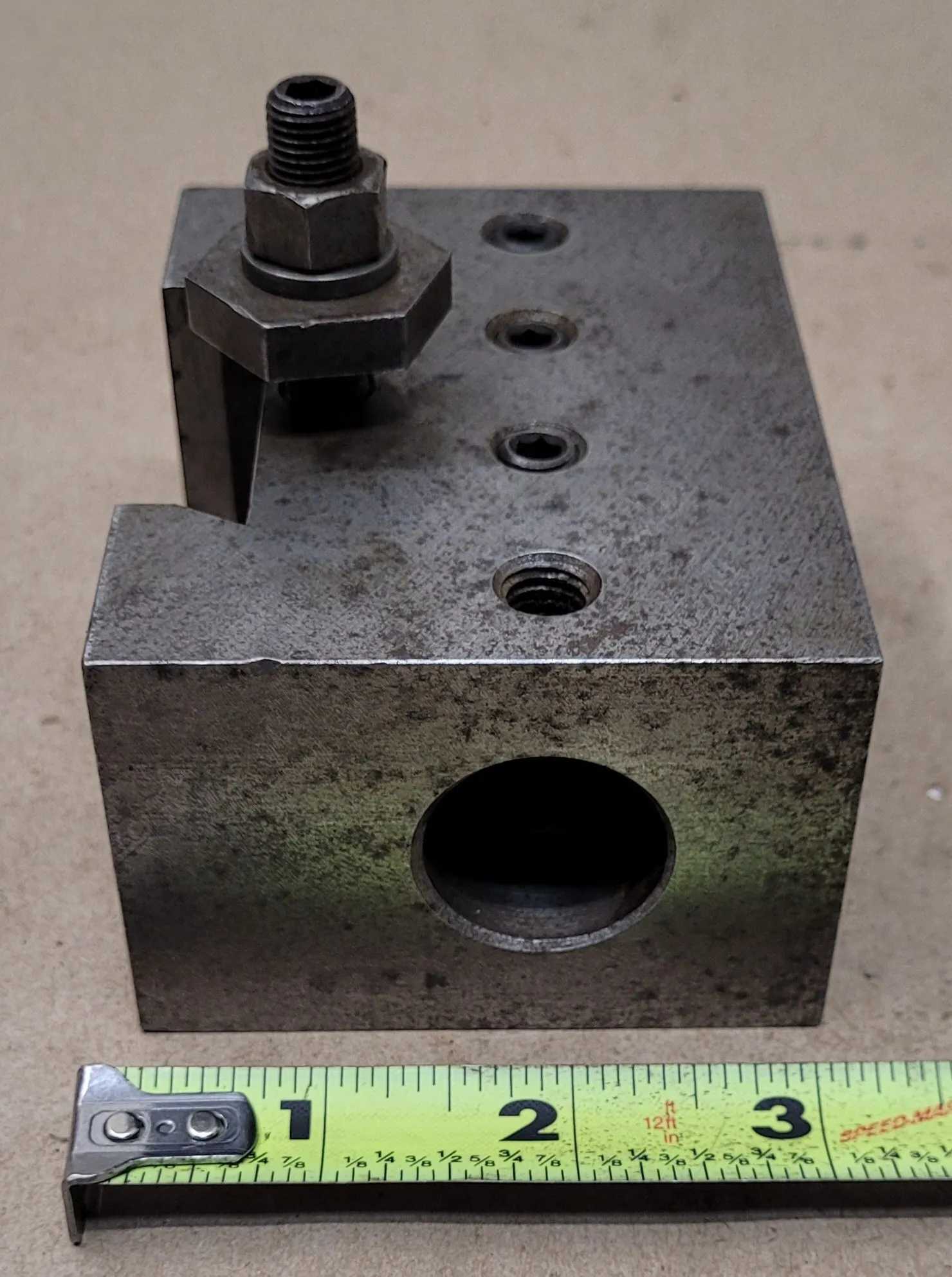 QUICK CHANGE BORING BAR TOOL POST HOLDER 1IN BORE 2H 3L 4W 2.25IN WEDGE - MACHINE TOOLING
