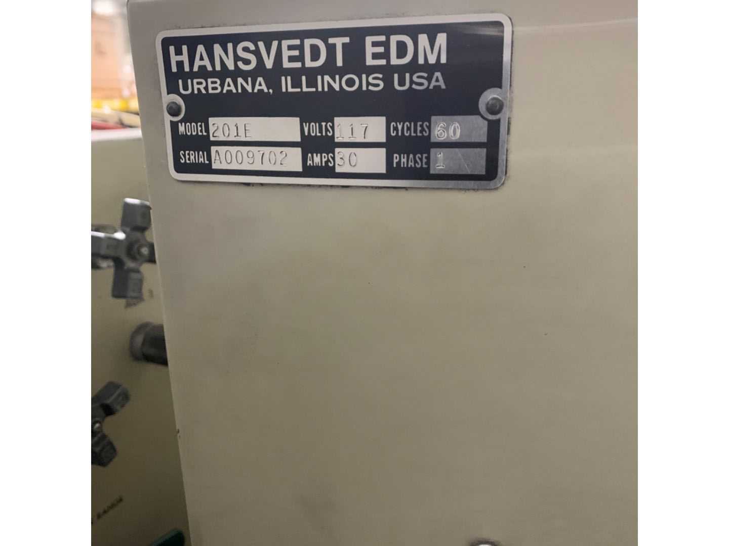 HANSVEDT EDM 201E DIE SINKER EDM MACHINE - DIE SINKER EDM MACHINES