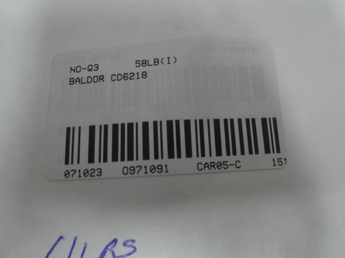 SKU 971091 - BALDOR CD6218 DC MOTOR 184C 1HP 1750RPM 180V-DC - DC MOTOR