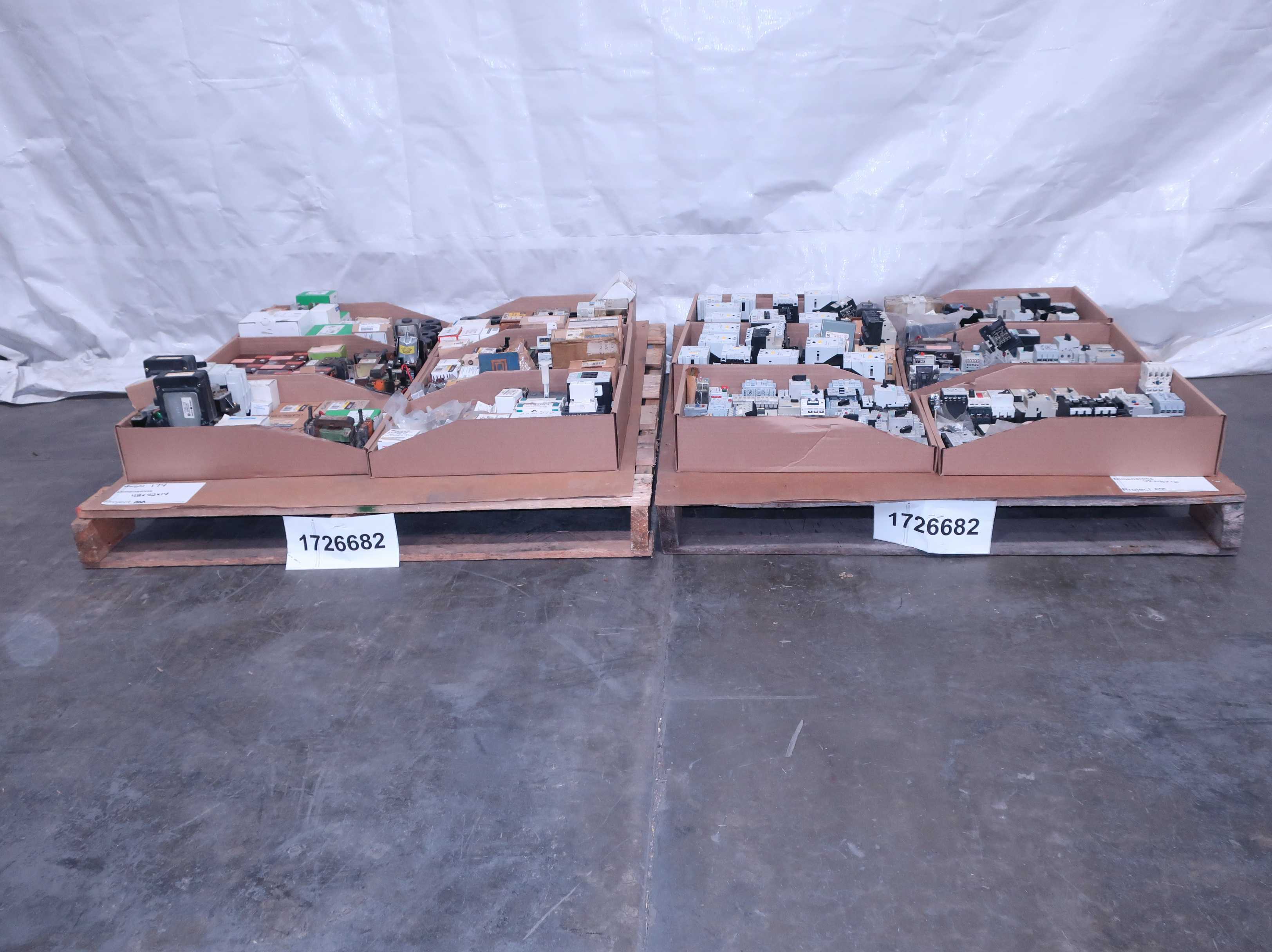 SKU 1726682 - 2 PALLETS OF ASSORTED MOTOR STARTERS, CONTACTORS AND OVERLOAD RELAYS - ELECTRICAL COMPONENTS