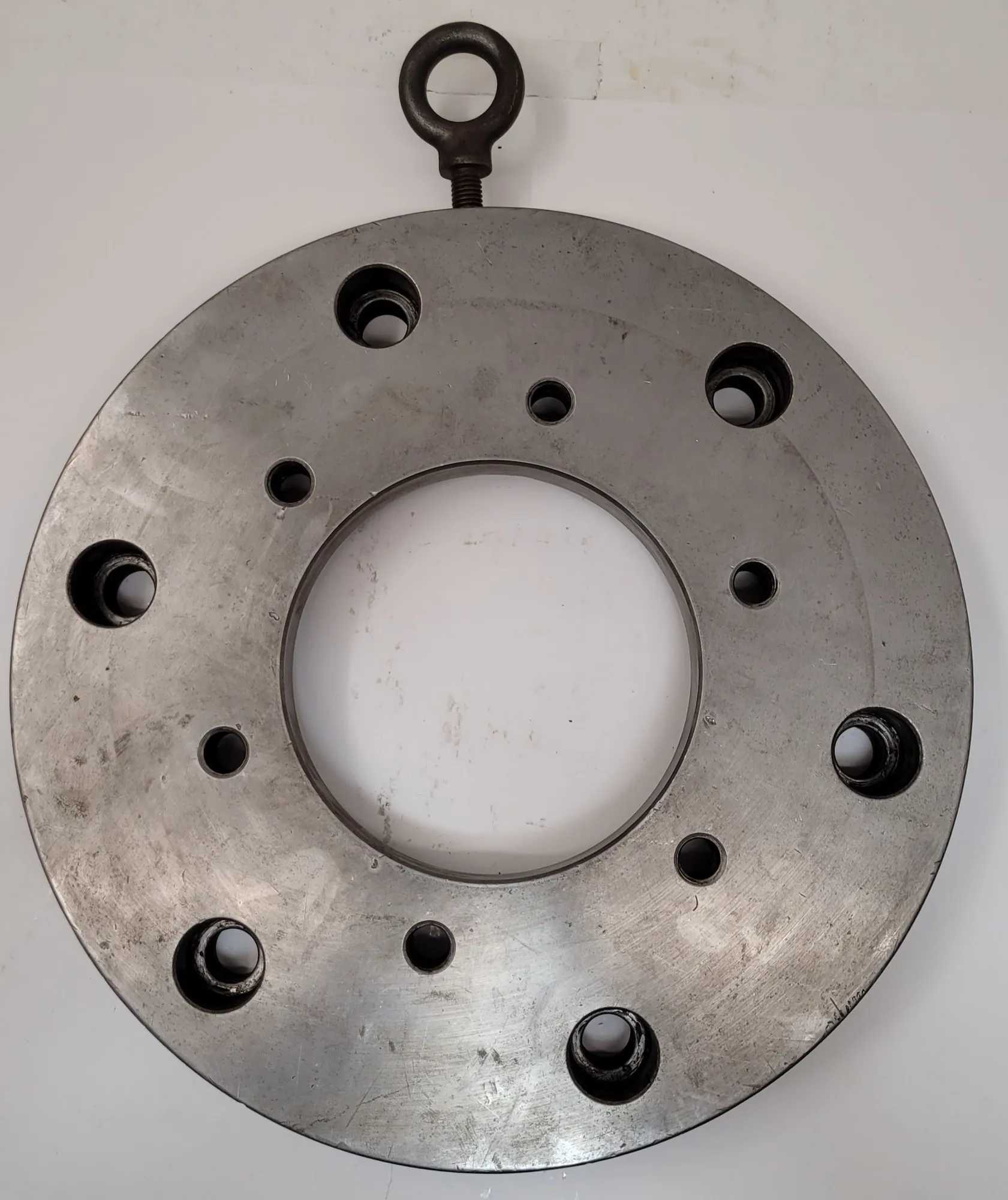 YUASA 16" BACK PLATE, HEAVY DUTY, DIAMETER: 16”, THRU HOLE: 7” - MACHINE TOOLING