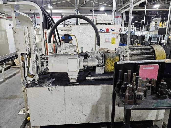 1990 ROTOFLO MODEL 250 SPLINE ROLLER, 36IN RACK, 25 HP, FANUC 35I CONTROL, M-10IA ROBOT LOADER - METAL FABRICATION