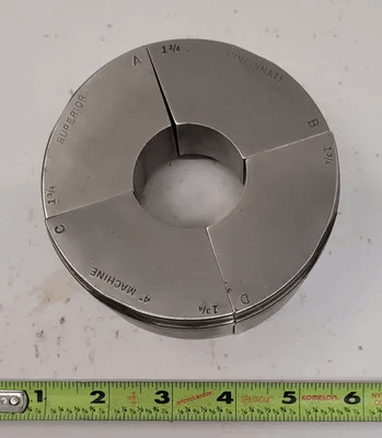 SUPERIOR CINCINNATI S-STYLE EMERGENCY COLLET PAD, 2 3/4" SIZE, 2" HEIGHT, NON-SERRATED - MACHINE TOOLING