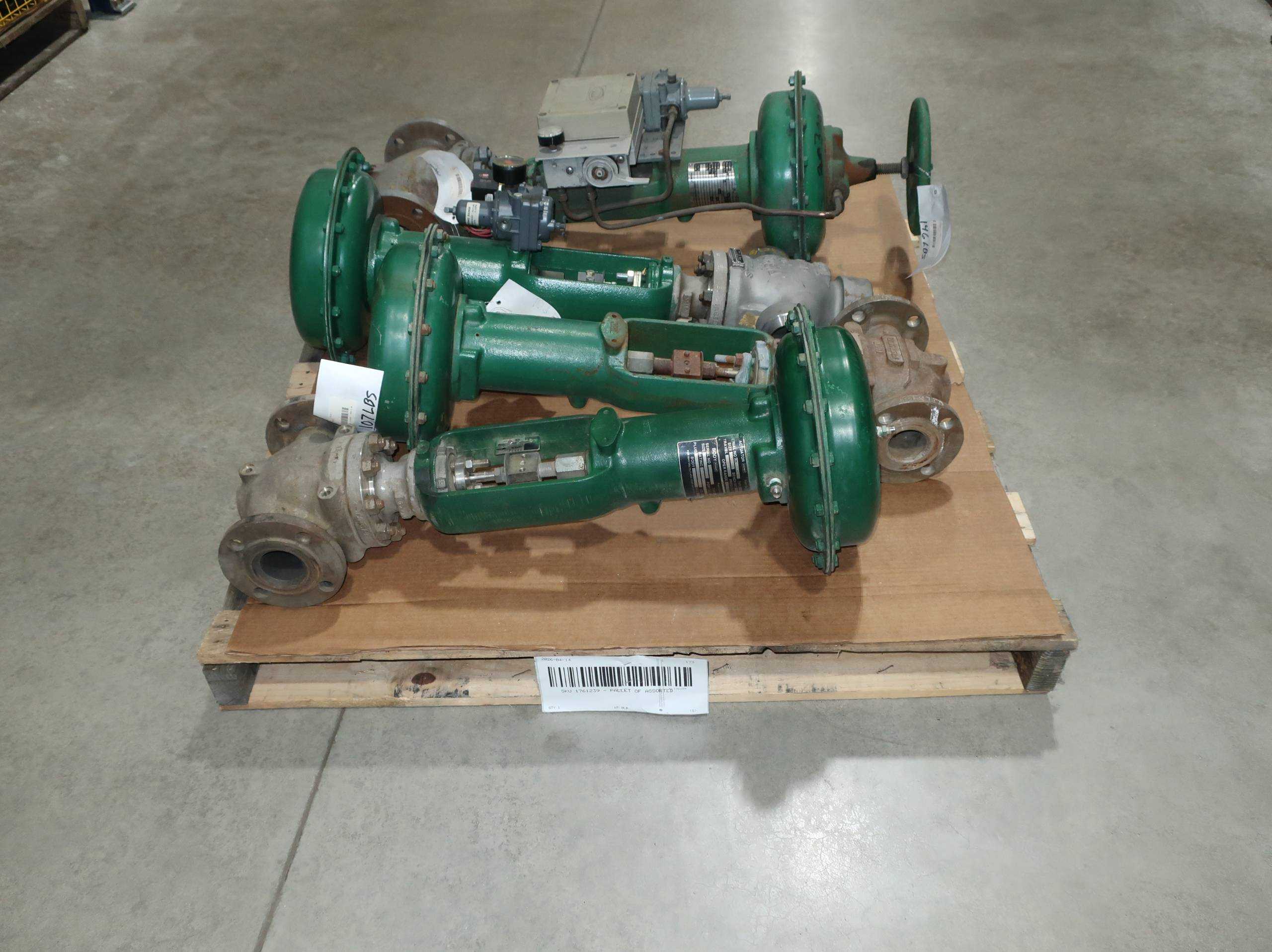 SKU 1761239 - PALLET OF ASSORTED FISHER CONTROL VALVES - CONTROL VALVE