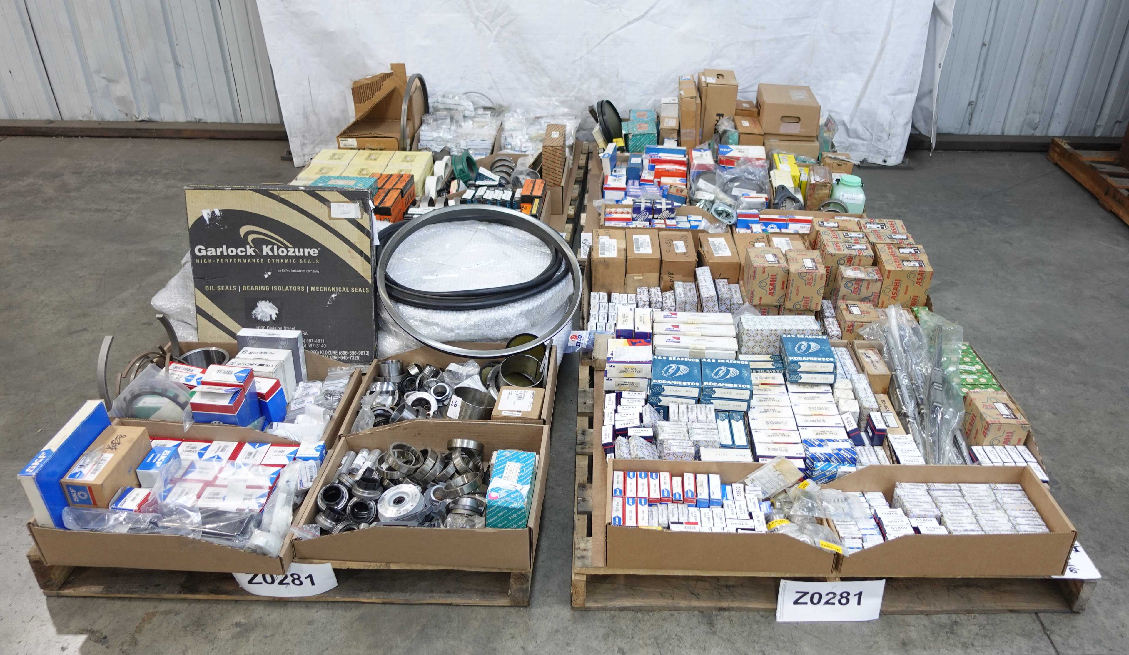 4 PALLET OF ASSORTED BEARING PARTS AND ACCESSORIES - BEARINGS