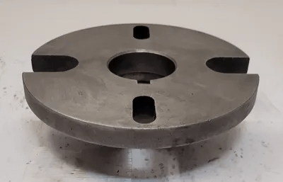 7.5" FACE PLATE W/ L-0 MOUNT - OVERALL DIAMETER: 7.5", CENTER HOLE OD: 3.75" - MACHINE TOOLING