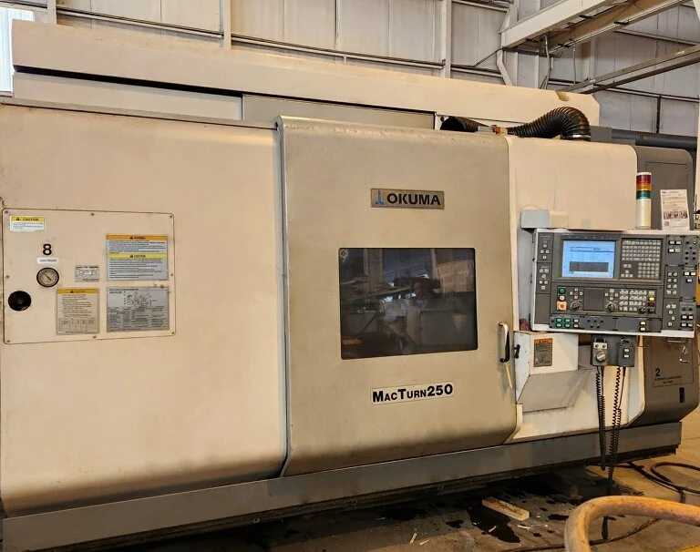 OKUMA MACTURN 250-2S/1000 5-AXIS CNC TURNING CENTER W/LIVE MILLING (3.15" BORE) - CNC LATHES