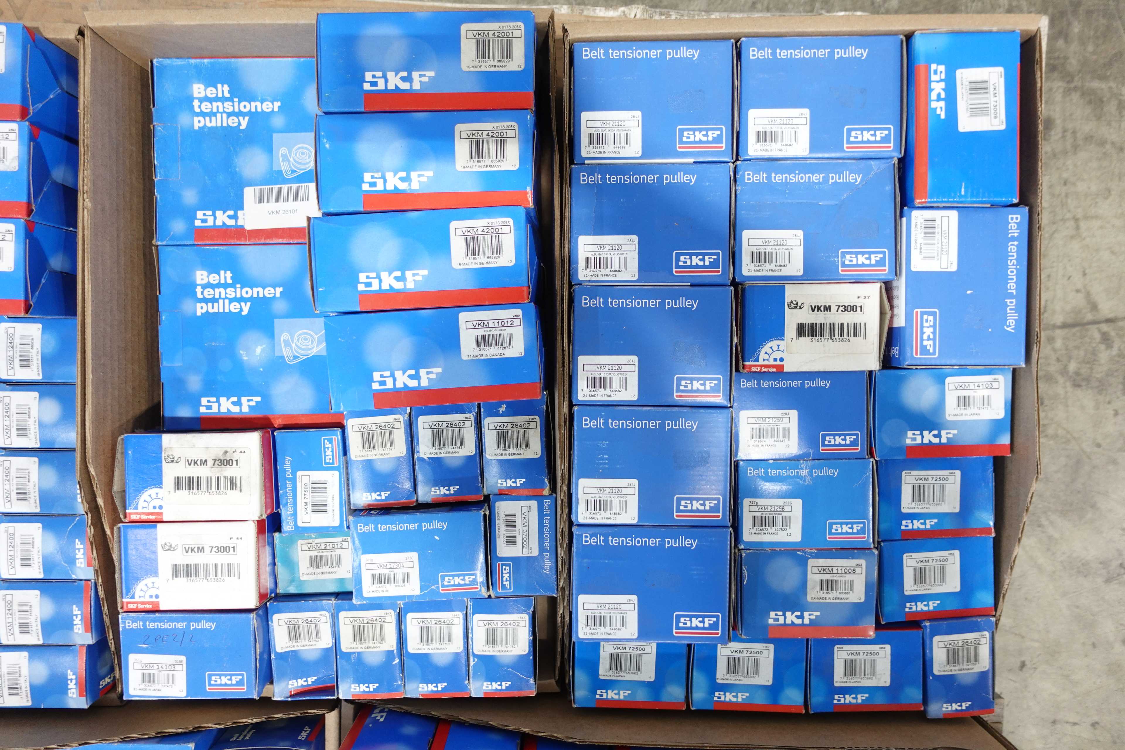 2 PALLETS OF ASSORTED SKF BELT TENSIONER PULLEYS - PULLEY