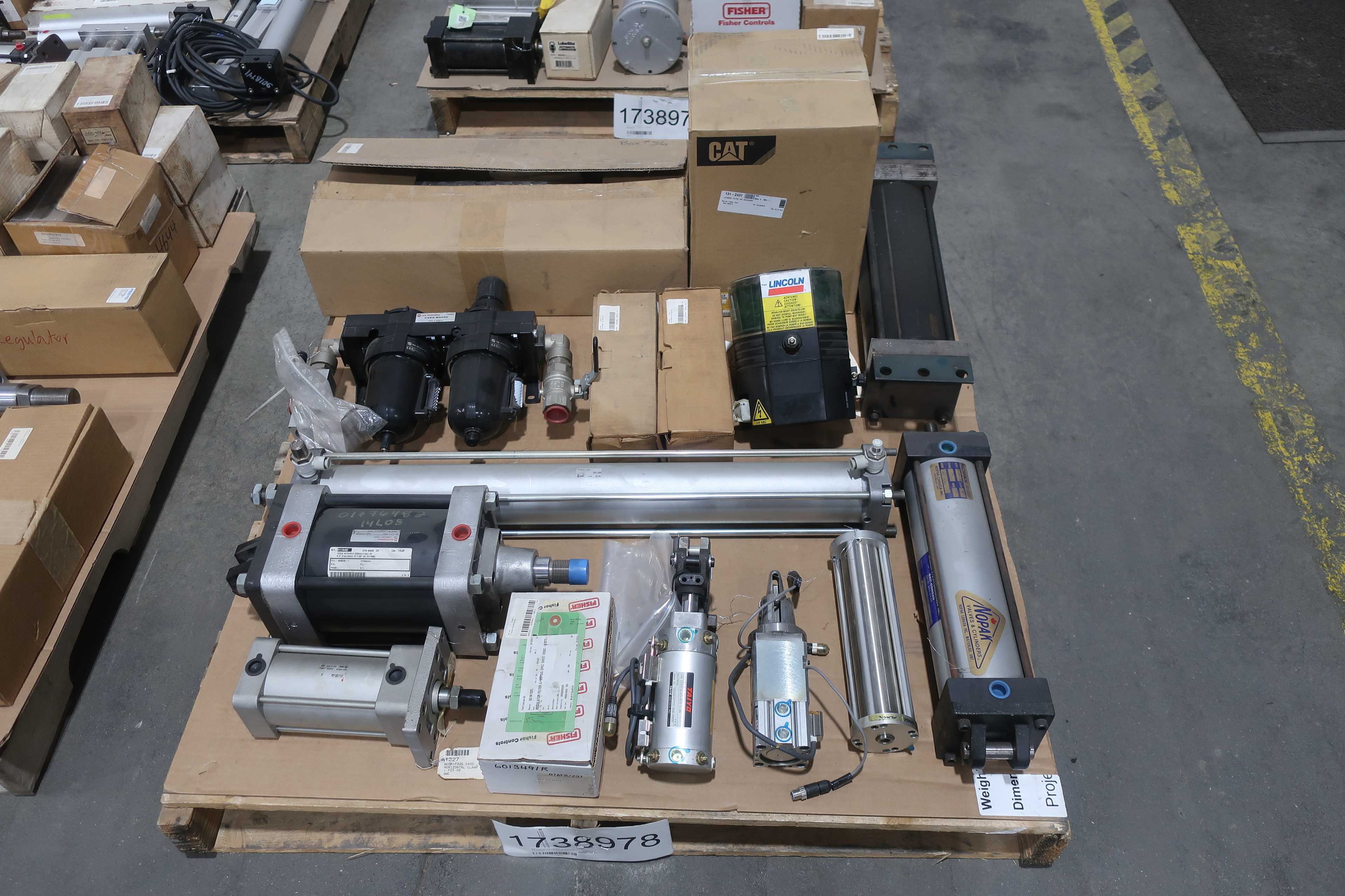 SKU 1738978 - 4 PALLETS OF ASSORTED PNEUMATICS - PNEUMATIC PARTS