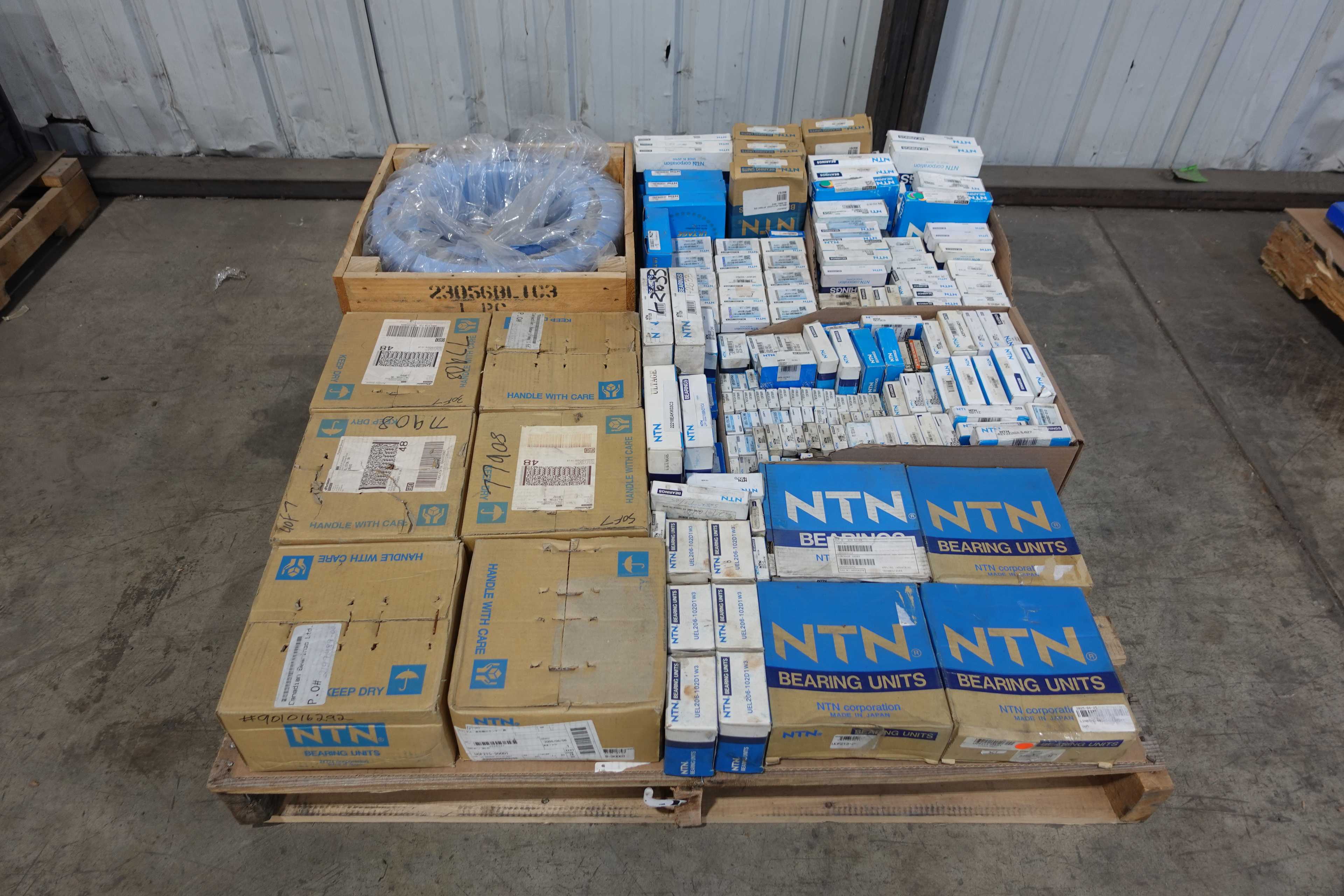 SKU 1739647 - PALLET OF ASSORTED NTN BEARINGS, NEEDLE, ROLLER, PILLOW BLOCK, INSERT