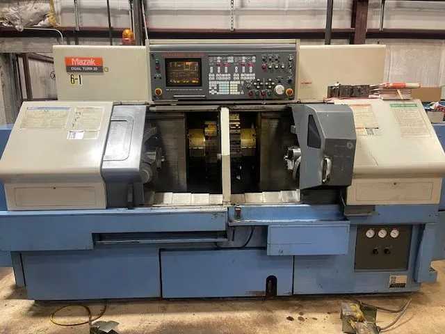 1995 MAZAK DUAL TURN 20 CNC LATHES, 12.6 IN TURN DIA, 49.21 IN MACH LEN, 20 HP - CNC LATHES