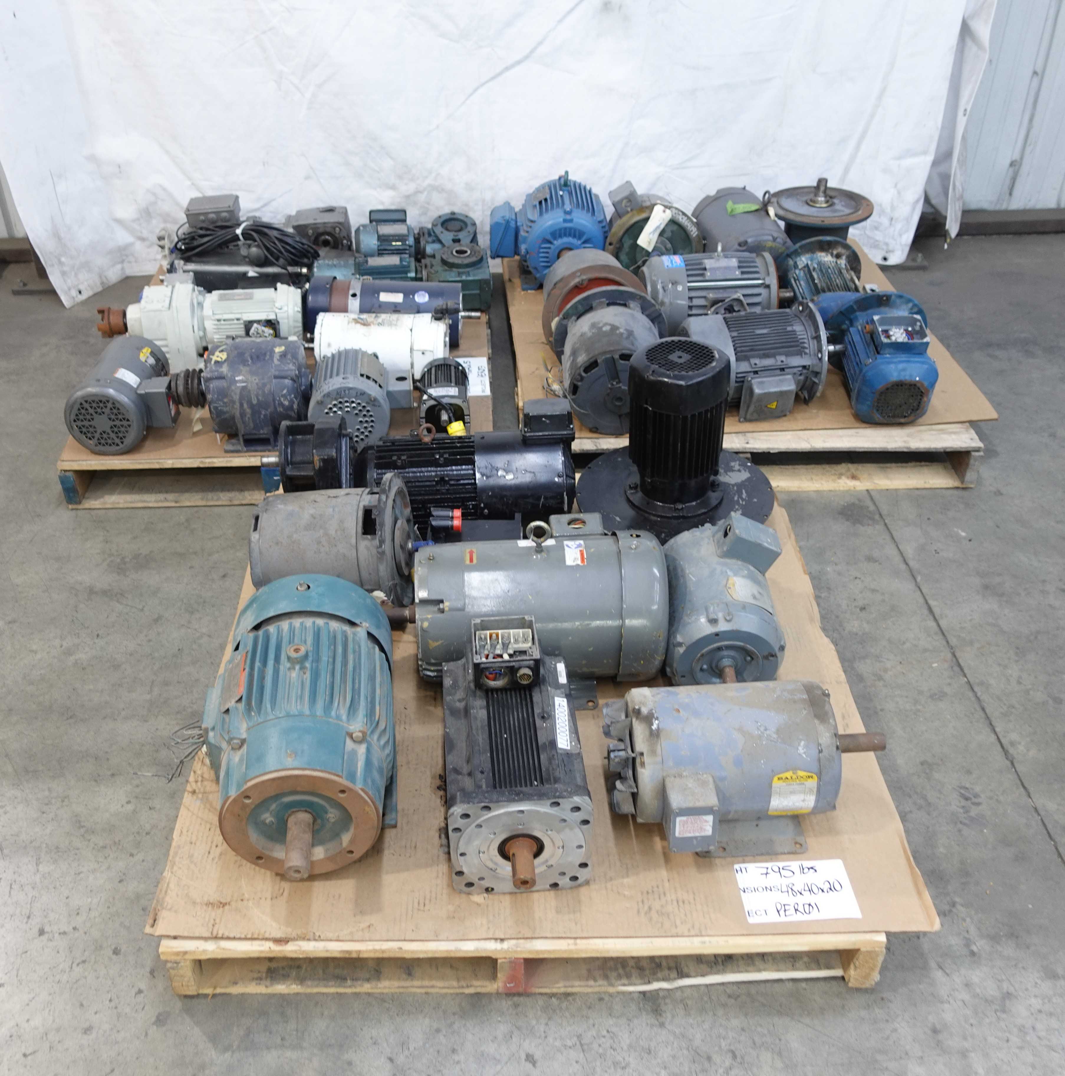 SKU 1724833 - 3 PALLETS OF ASSORTED AC MOTORS - ELECTRIC MOTORS