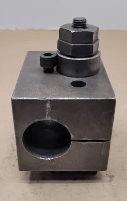 2IN BORING BAR HOLDER: HEIGHT 6-1/2”, WIDTH 4”, LENGTH 5-3/8”, BORE 2” - MACHINE TOOLING