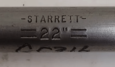 STARRETT MICROMETER STANDARD END MEASURING ROD, 22" - MACHINE TOOLING