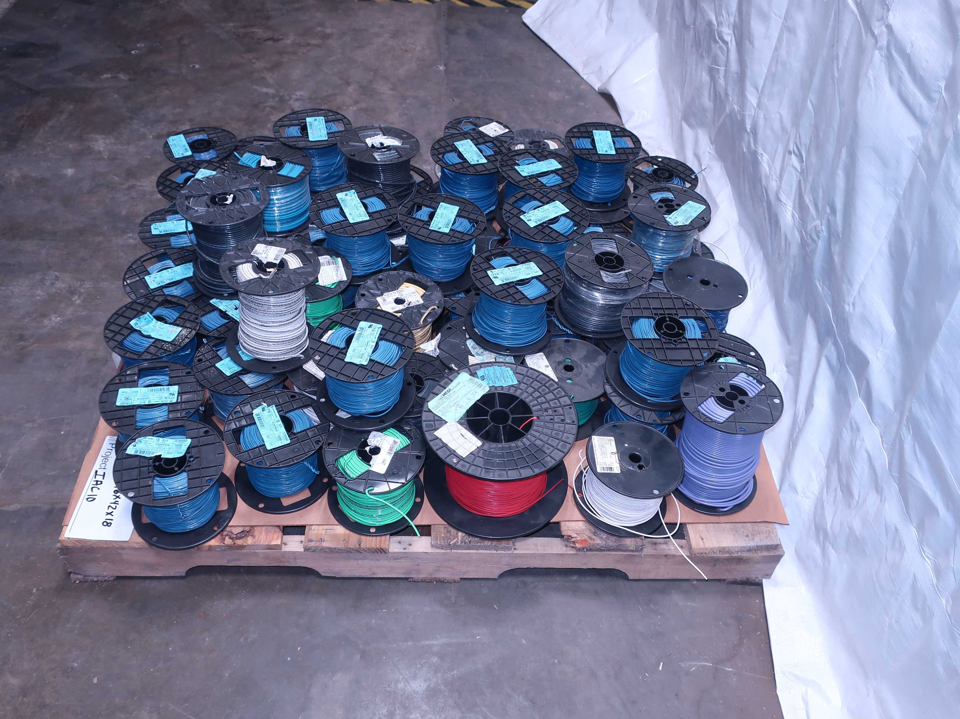 1 PALLET OF ASSORTED INSULATED WIRE - ELECTRICAL WIRE