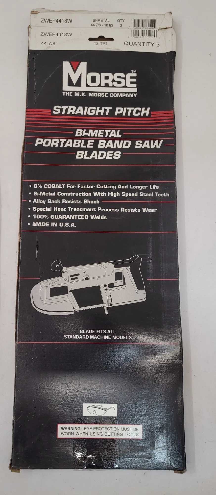 MORSE ZWEP4418W PORTABLE BANDSAW BLADE, 44-7/8" X 1/2" X .020", 18 TPI, 3-PACK - METAL SAW PARTS
