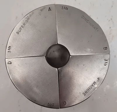 SUPERIOR CINCINNATI COLLET PAD, 1 1/8" S-STYLE EMERGENCY, 2” HEIGHT, NON-SERRATED - MACHINE TOOLING