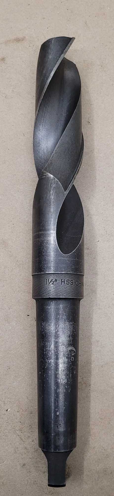 1-1/2" HSS TWIST DRILL, 4MT SHANK, 12.5" OAL, 6.5" FLUTE LENGTH, 2 FLUTES - MACHINE TOOLING